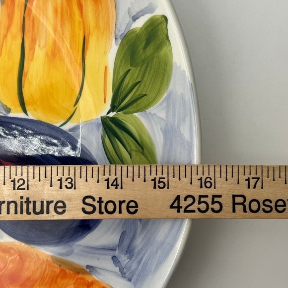 Ancora Chip & Dip 15 3/4" Large Platter Hand-Painted Mixed Veggies Made in Italy - Picture 7 of 7